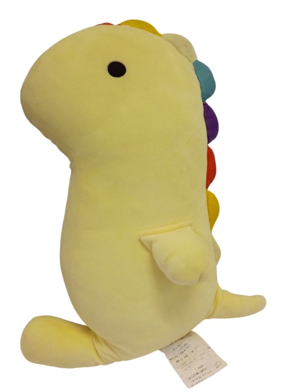 Kawaii Yellow Rainbow 20" Dinosaur Plush Daiso Hug Toy Super Soft Japan Stuffed
